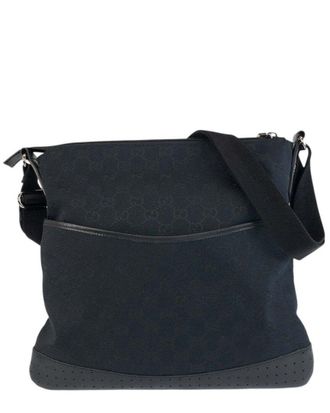 Gucci Black Gg Canvas & Leather Shoulder Bag (Authentic Pre-Loved)