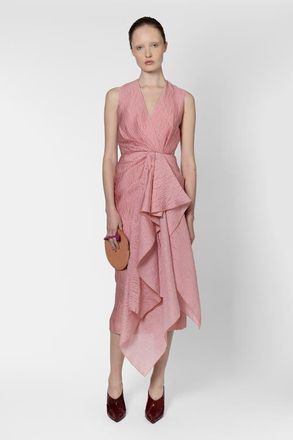 Roksanda Ilincic Esra Textured Cloque Midi Dress in Rosado at Nordstrom, Size 10