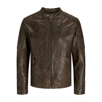 Jack & Jones Jack & Jones Jas zomer Richard Leather Jacket Bruin