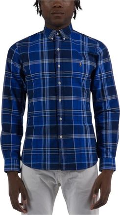 Polo Ralph Lauren Overhemden, Heren, Blauw, S, Katoen, Geruite Overhemd