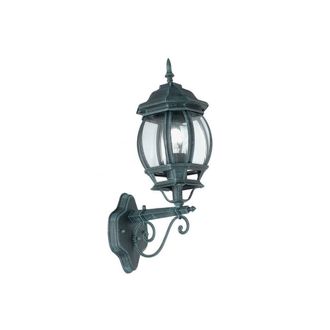 Netlighting SANTIAGO Outdoor UP Wall Lanterns Black Green IP44 25x46x15.5cm in Dark Green | Size: 25x46x15.5 cm