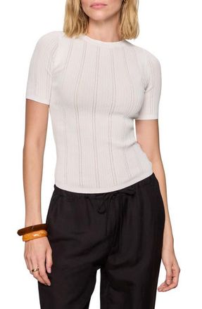 Sanctuary Perfect Pointelle Rib T-Shirt in Chalk White at Nordstrom, Size X-Small