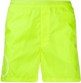 Valentino Vlogo Print Swim Shorts - Yellow