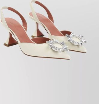 Amina Muaddi slingback pumps with unique heel design