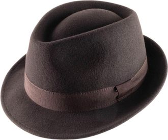 Classic Italy Trilby Hat Wool Felt Trilby - Size 63 cm - Marron