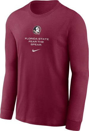 Nike Florida State Sideline Nike Mens Dri-FIT College Long-Sleeve T-Shirt in Red | 02EW69XFTN-LDX