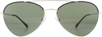 Prada Zonnebril 50SS GAQ5X1 Zilver Zwart Groen Gepolariseerd