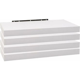 Woltu Woltu - Estanteria Pared Estante Flotante Juego De 4 Estante Pared De Madera De Mdf Para Sal&oacute;n Cocina Pasillo Blanco C