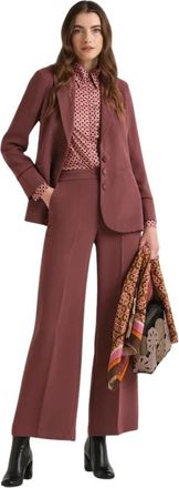 Maliparmi Sabl&eacute; Crepe Broek - Dames - Wijde Broeken - Rood - M - Polyester - Broeken