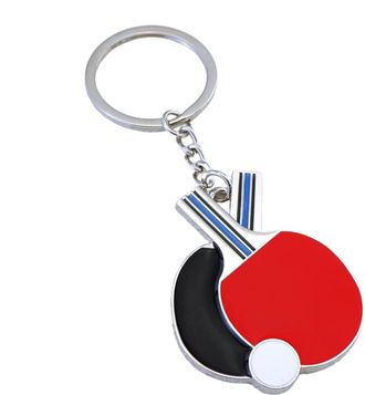 Generic Table Tennis Keychain - Zinc Alloy Pong Keyring | Table Tennis Racket Design Sports Keychain Pendant | Chic Bag Ornament, Wear-Resistant, Stylish Pong