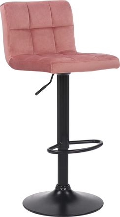 Clp Taburete de bar regulable y giratorio en Terciopelo Rosado