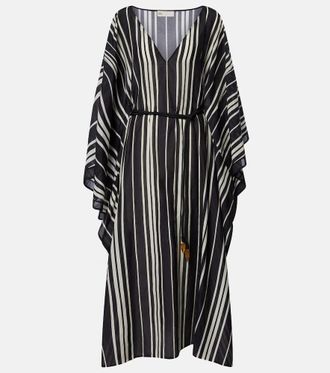 Tory Burch Caftano in cotone e seta a righe