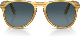 Persol Beige PO9649S Celluloid Pilot Sunglasses
