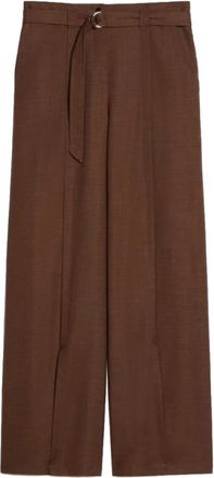 Pennyblack Pbpnovella - Dames - Wijde Broeken - Bruin - M - Polyester - Broeken
