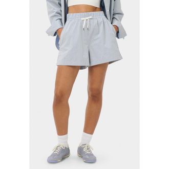 Sweaty Betty Summer Stripe Shorts in Navy Blue Pin Stripe at Nordstrom, Size X-Small