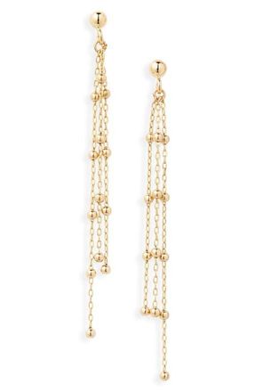 Bony Levy 14K Gold Beaded Fringe Drop Earrings in 14K Yellow Gold at Nordstrom