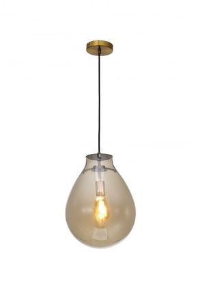 Netlighting Rio 1 Light Small Champagne Crystal Globe Pendant Ceiling Light in Grey