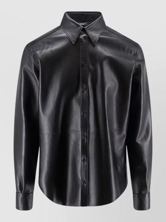 Dolce & Gabbana leather shirt jacket long sleeve design