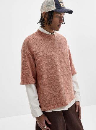 Djab Mens Oversized openwork knit T-shirt Imported from Seoul