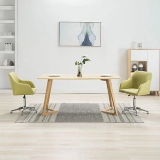 vidaXL Sillas De Comedor Giratorias 2 Unidades Tela Verde Vidaxl