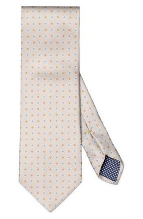 Eton Microfloral Silk Tie in Light Beige at Nordstrom Rack