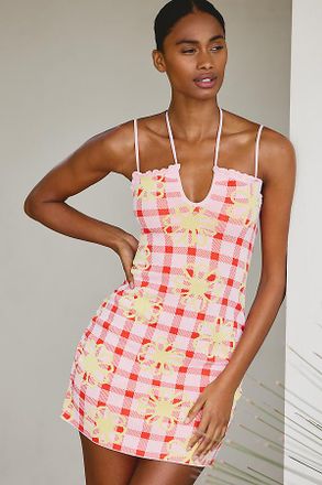 Farm Rio x Anthropologie Knit Cutout Mini Dress