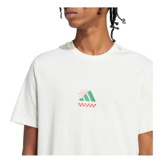 adidas Lounge Pizza Graphic T-Shirt Asia Sizing White Green JJ4016