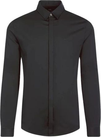 A|X Armani Exchange Hombre, Camisas, Negro, Talla: S
