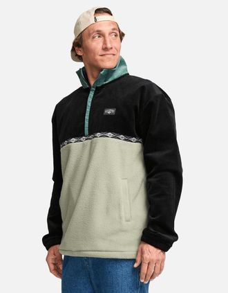 Billabong Mens Billabong Mens Space Lobster Half Zip Fleece - Green - Size: 40