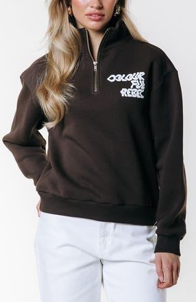 Colourful rebel Uni Logo Wave Zip Sweat in Brown at Nordstrom, Size X-Small Eu