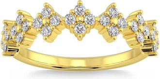 Pompeii3 1/2Ct TW Round Cut Diamond Wedding Ring 14k Gold Stackable Band Lab Grown