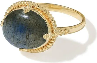 Tiramisu Plated 3.55 Ct. Tw. Labradorite Solitaire Ring