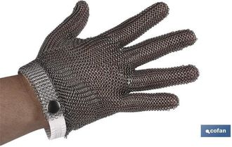 cofan Guante Anticorte Acero Inox Carnicero T-l, Guante Anticorte Para Carnicero. Est&aacute; Fabricado Con Una Malla Met&aacute;lica De Acero Inoxidable De Muy Buena Cal