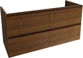 Saniclass Holz Atelier Badkameronderkast - 120x45x60cm - 2 lades - Walnut pure