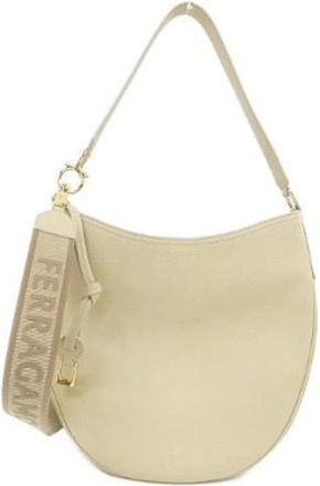 Ferragamo Pre-owned Calf Shoulder Bag - Dames - Vintage Schoudertas - Beige - ONE Size - Leer - Vintage