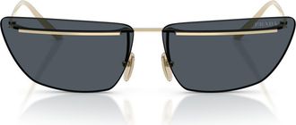 Prada 64mm Oversize Butterfly Sunglasses in Pale Gold /Dark Grey at Nordstrom