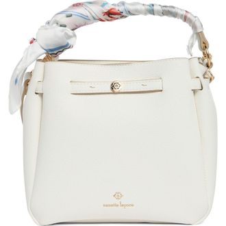 Nanette Lepore Scarf Trim Belted Bucket Bag in Chalk at Nordstrom Rack