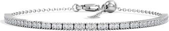 The Diamond Store Adjustable Lab Diamond Tennis Bracelet 1.00ct in 925 Silver
