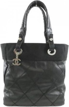 Chanel Pre-owned Canvas Tote Bag - Dames - Vintage Shopper - Zwart - ONE Size - Vintage