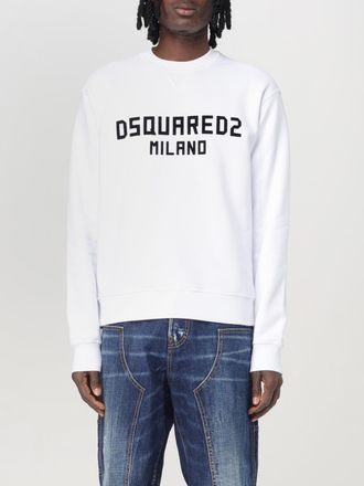 Dsquared2 Mens Pullover Sweatshirt Logo - White Cotton - Size X-Large