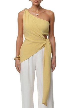 JLUXLABEL Palmera One-Shoulder Top in Yellow at Nordstrom, Size Small