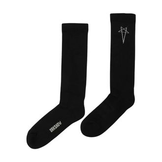 Rick Owens Ondergoed, Heren, Zwart, L, Katoen, Concordians Pentagram Kniehoge Sokken