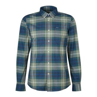 Barbour Lewis Getailleerd Overhemd Blauwe Tartan - Heren - Casual Overhemden - Veelkleurig - M - Leer - Overhemden