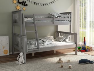 Bedmaster Carra Triple Sleeper Bunk Bed in Grey | Size: Small Double