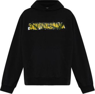 Balenciaga Hoodies, male, Black, Size: XS Messy Spray Hoodie