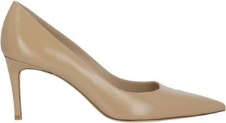 Stuart Weitzman Beige Power 75 Polished Leather Pumps