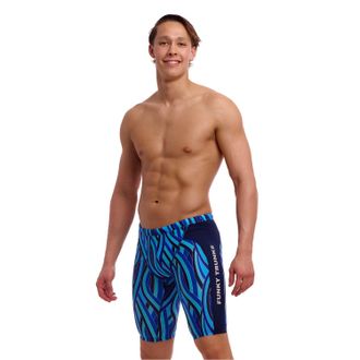 Funky Trunks Snork City Jammer Mens Chlorine Resistant and Quick Drying Swimming Trunks, blue, 36