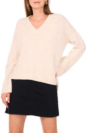 Vince Camuto High-Low V-Neck Sweater in Malted at Nordstrom Rack, Size X-Large