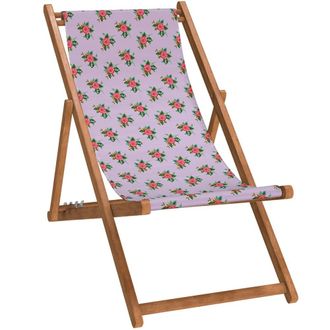 Vent de Boh&egrave;me Silla plegable de haya con estampado floral lila