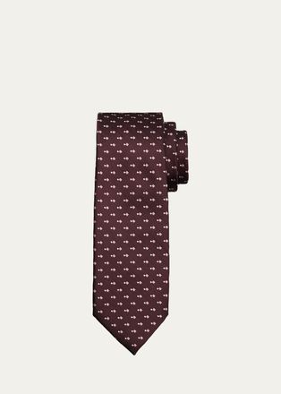 Ermenegildo Zegna Mens Micro-Geometric Silk Tie